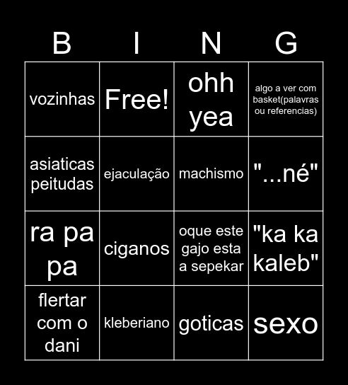 tomas bingo Card