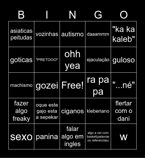 tomas bingo Card