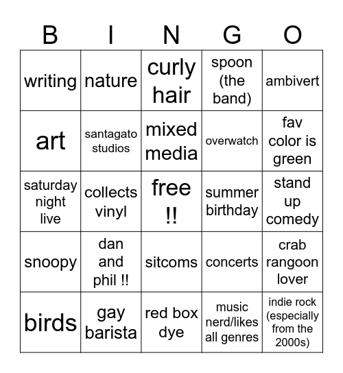 nico :] Bingo Card