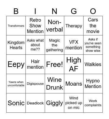 Brandon Bingo Card