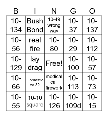 3rd of July Bingo Card