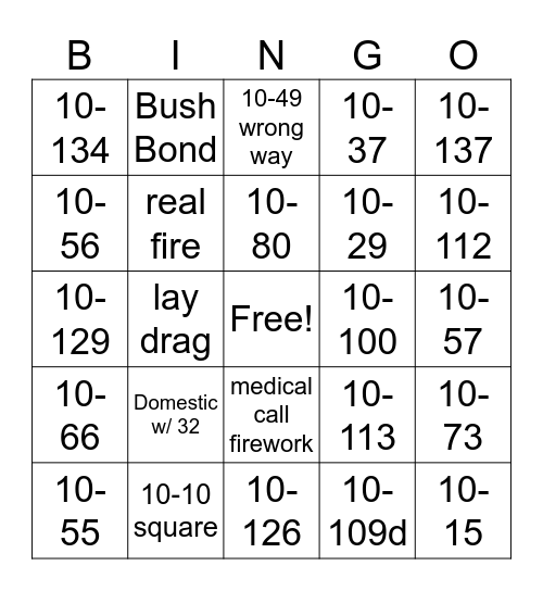 3rd of July Bingo Card