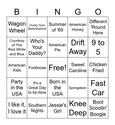 Dogwood 4th July Bingo Card