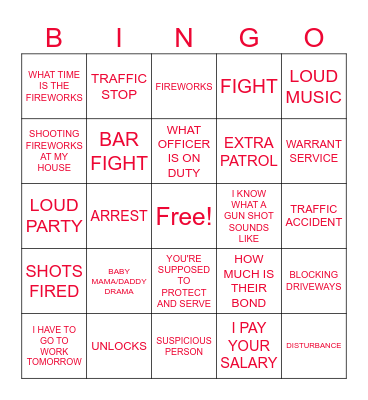 4TH OF JULY DISPATCH BINGO Card