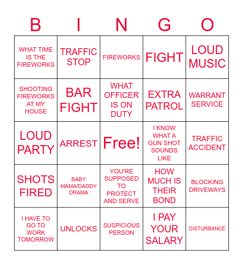 4TH OF JULY DISPATCH BINGO Card