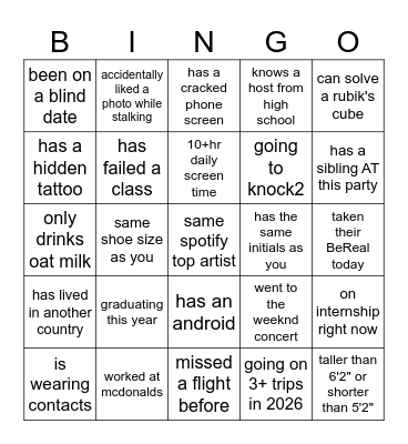 stampede party! Bingo Card
