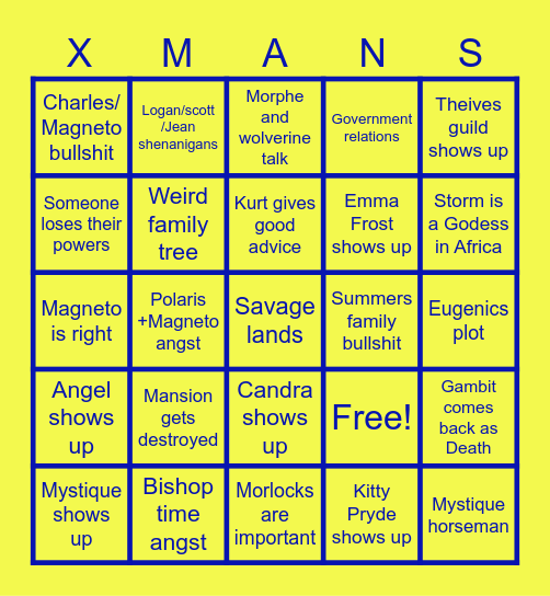 X-MEN '97 SEASON 2 Bingo Card