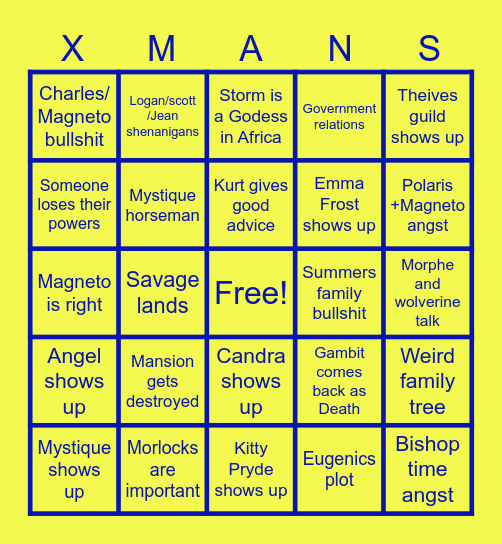 X-MEN '97 SEASON 2 Bingo Card