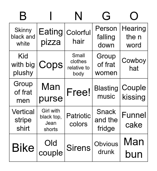 Ocean City, Maryland Bingo Card