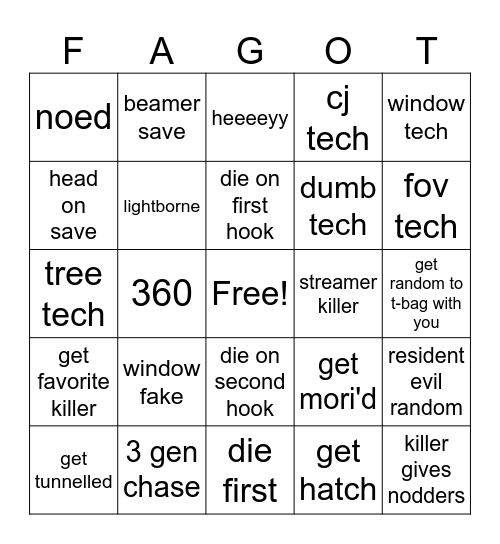 dee bee dee Bingo Card