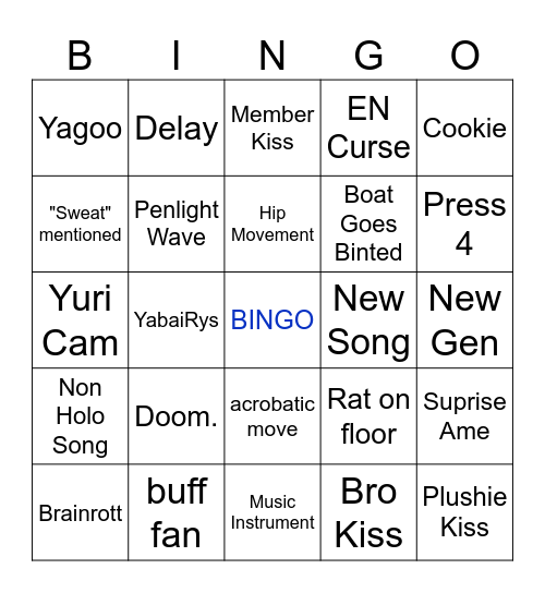 Serendipity Bingo Card