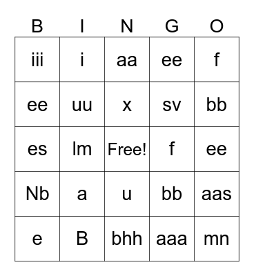 jul 4th Bingo Card