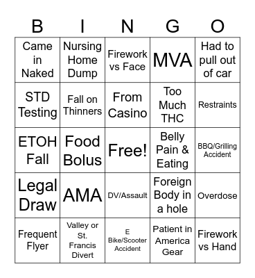 AMC ED 4th of July Bingo Card