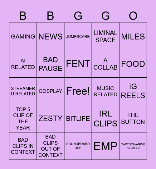 CLIPS BINGO 2026 Bingo Card