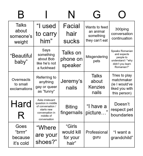 Mama Bingo Card