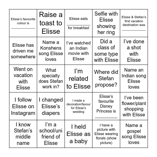BUBS BINGO Card