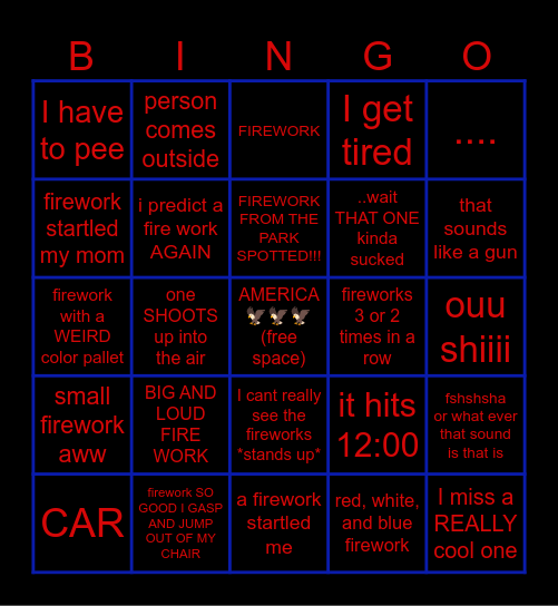 4th of July bingo Card