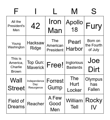 Movies Bingo Card