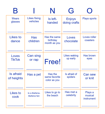 -FIND SOMEONE WHO- Bingo Card
