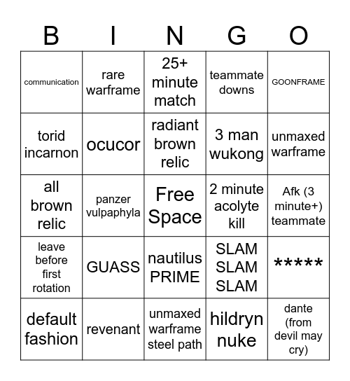 agsakmganugas Bingo Card