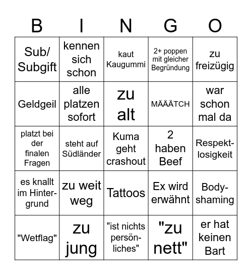 2 Bingo Card