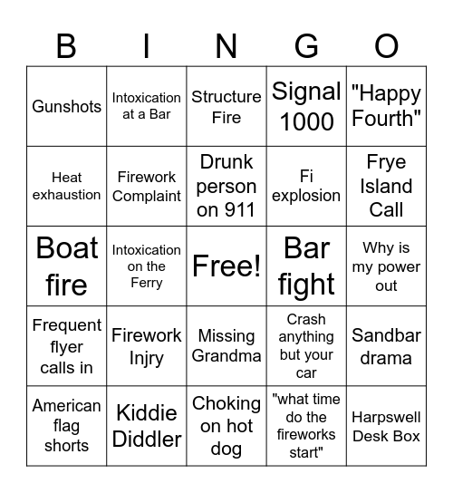 Foofa Jai Bingo Card
