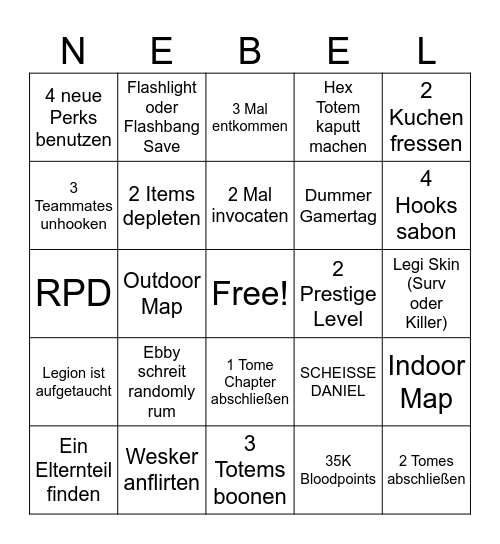 Maeve im Bingo Card