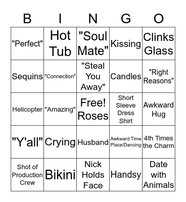 Nick Don't Eff This Up Bingo Card