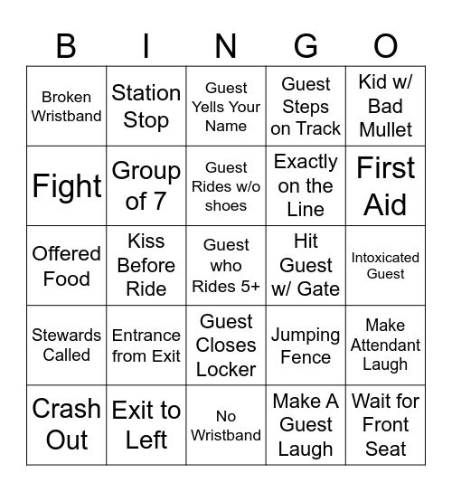 Long Operator Bingo Card