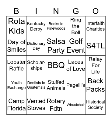 ROTARY CLUB OF ESTERO Bingo Card