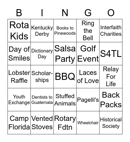 ROTARY CLUB OF ESTERO Bingo Card