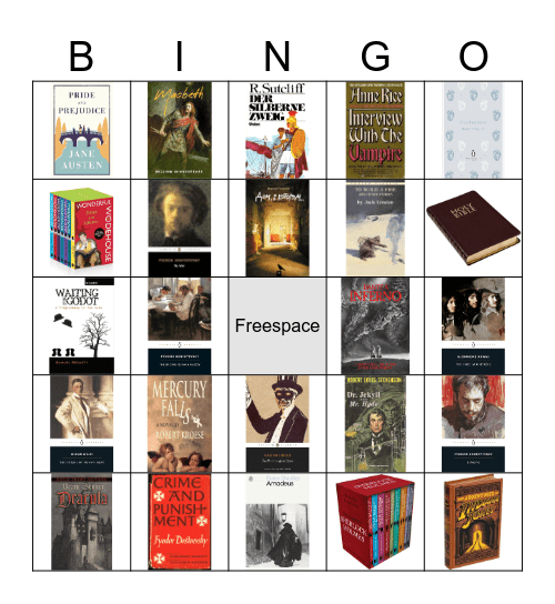 Jonnys fav literature Bingo Card
