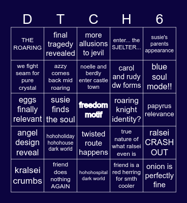 bingo of doom, despair and everything unfair Bingo Card