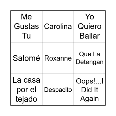 Quina Musical Boaella Bingo Card
