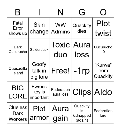 04.07 (wersja nisko budżetowa) Bingo Card