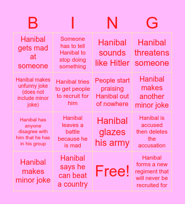 Hanibal files bing Bingo Card