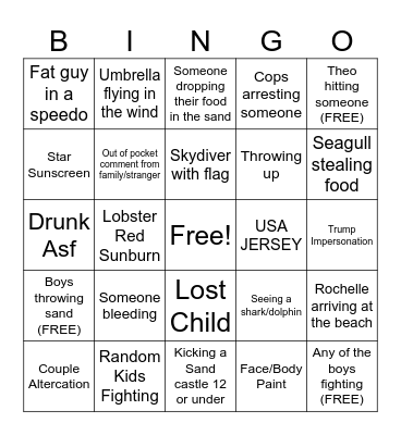 July 4th Bingo Card