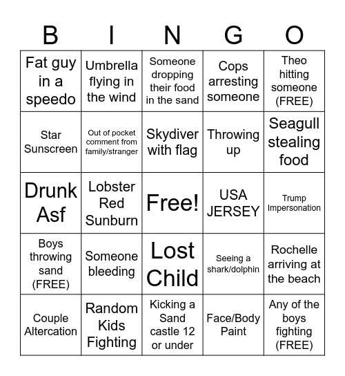 July 4th Bingo Card