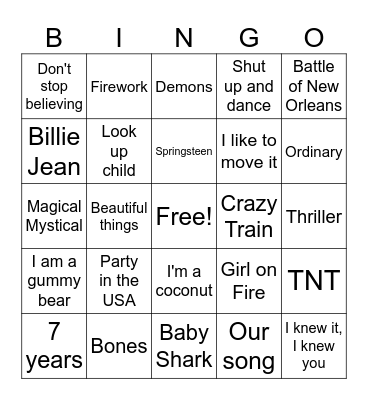 Green 2 - Sierra Bingo Card