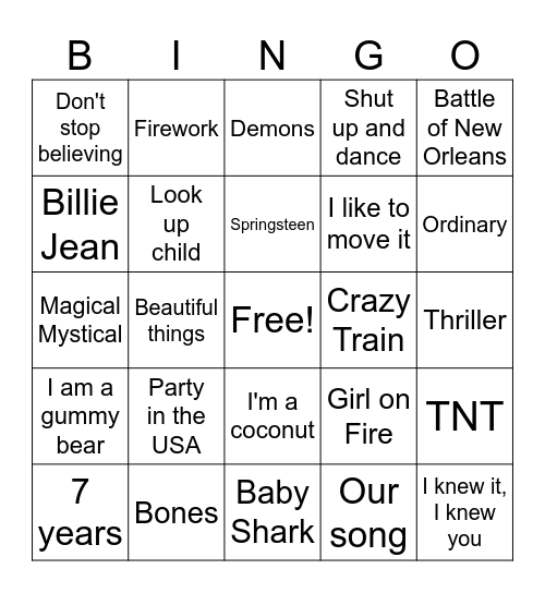 Green 2 - Sierra Bingo Card