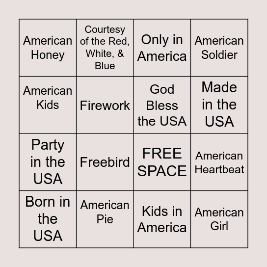 AMERICA is 250!! Bingo Card