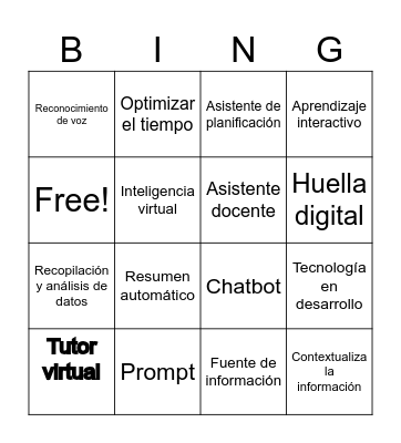 IA Y EDUCACION Bingo Card