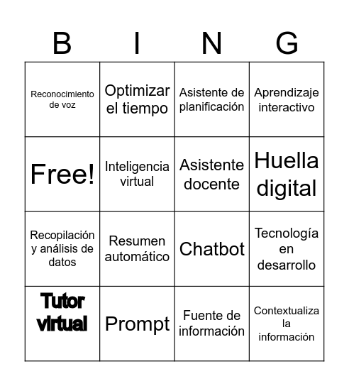 IA Y EDUCACION Bingo Card