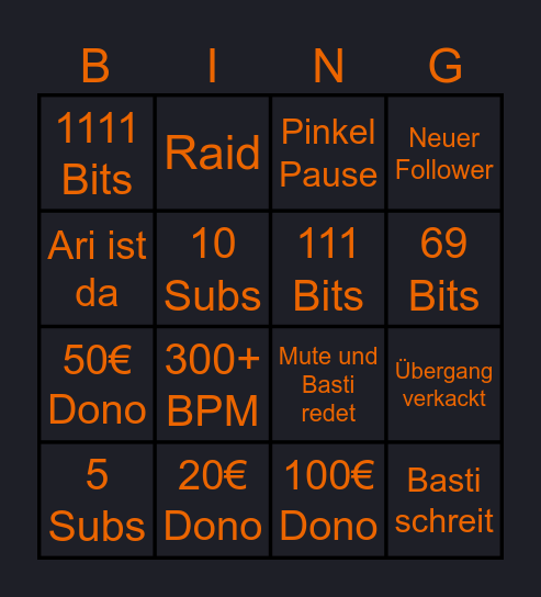Knockout Bingo Card