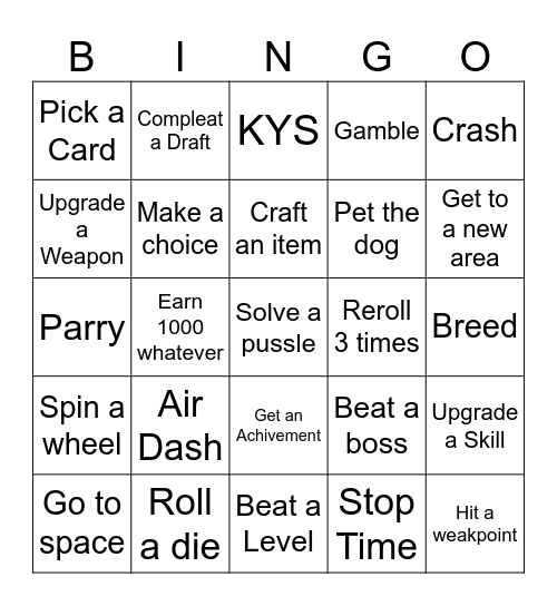 Steam Library Bingo Card