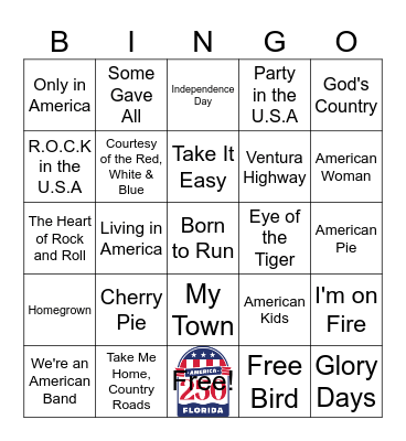 America 250 Bingo Card