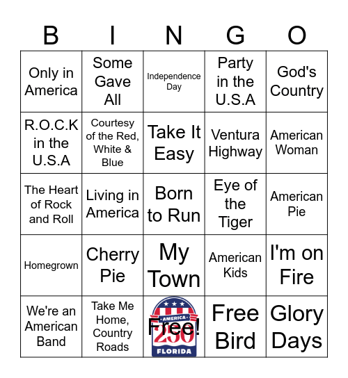 America 250 Bingo Card