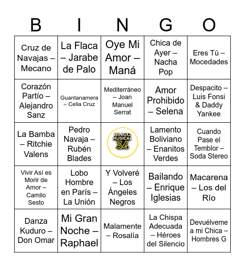 Temazos en Español Bingo Card