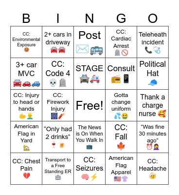 D2: 4th of July Bingo Card