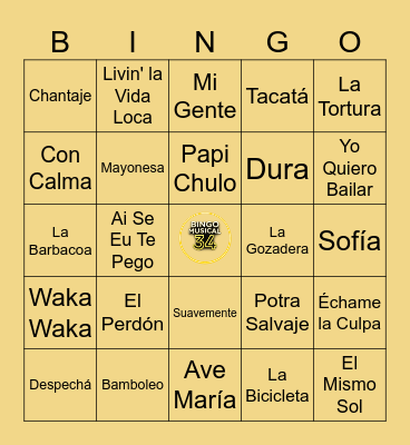 HITS DEL VERANO Bingo Card